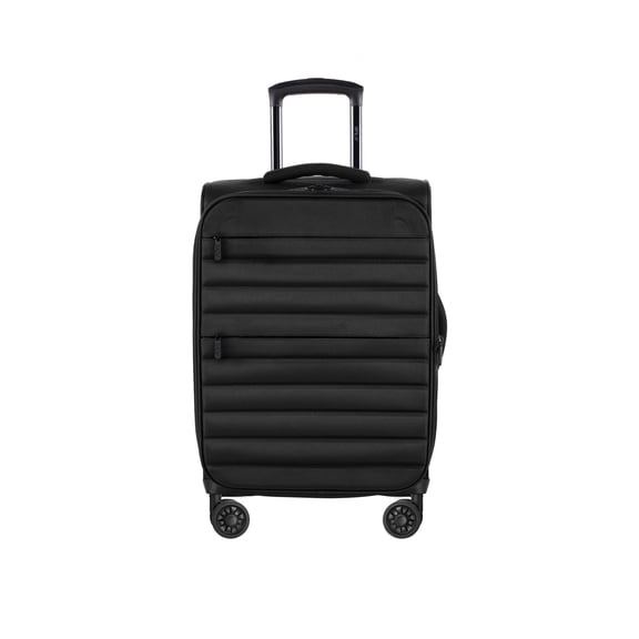 iFLY Fibertech Valise cabine souple 20 po avec roulettes pivotantes, valise de voyage légère, noir