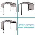 thumbnail image 3 of Sunnydaze 9' x 12' Metal Arched Pergola with Retractable Canopy Gray, 3 of 9