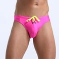 thumbnail image 3 of ylioge Mens Swim Trunks Quick-Drying Swimwear Briefs Boys Solid Drawstring Low Rise Stretchy Lightweight Beach Board Swimming Swimsuits Shorts, 3 of 4