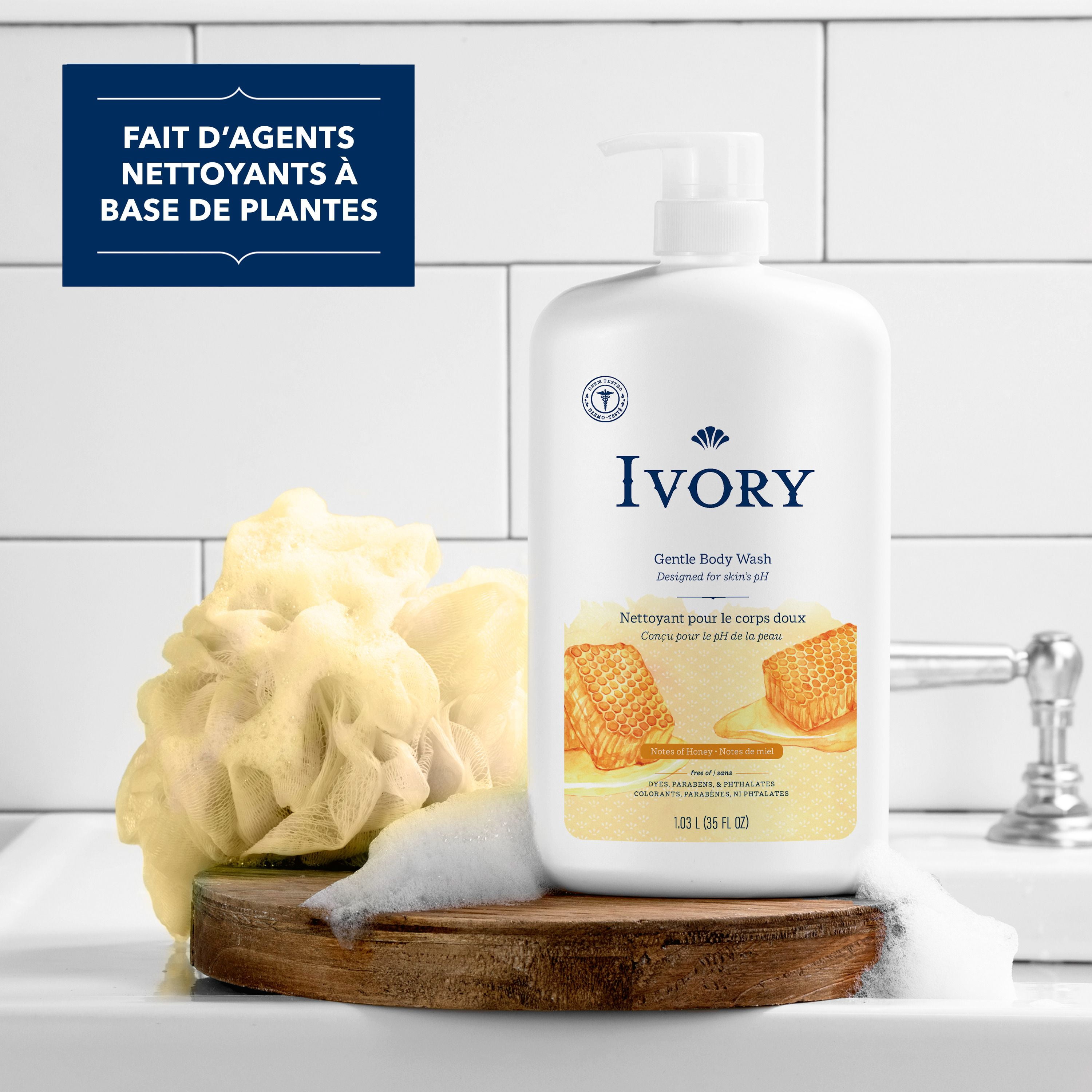 Ivory Nettoyant pour le Corps Doux & Délicat, Parfum Lait & Miel