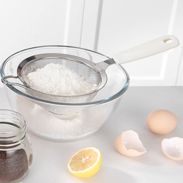 Nilvkv Stainless Steel Flour Sieve Handheld Household Double Layer Mesh Filter Sieve Baking Tool