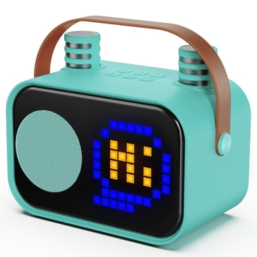 JYX Karaoke Machine for Kids, Home Karaoke System with 15 Animated Modes, Mini Portable Speaker with 2 Microphones, Green