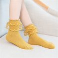thumbnail image 1 of RXIRUCGD 3PC Children's Lace Lace Girls' Socks Cotton Mesh Princess Socks Cute Mid Length Socks( Yellow, Size:M ), 1 of 3