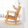 thumbnail image 3 of Costway Patio Wooden Rocking Chair High Back Fir Wood Armchair Natural Garden Yard, 3 of 9