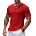 thumbnail image 4 of Styesk T Shirts for Man Men's Solid Color Short Sleeved Outdoor Running Sports Breathable Short Sleeve, 4 of 9