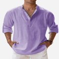 thumbnail image 1 of Chemise de Plage à Manches Courtes en Lin Décontracté pour Hommes, 1 of 3