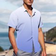 thumbnail image 4 of Pisexur T Shirts for Man , Chemise Blouse à Manches Courtes Boutonnée pour Homme, Mode Décontractée, Col Rabattu, Imprimé, Bleu Ciel, 2TG Chemises de Golf pour Hommes et Chemises pour Hommes, 4 of 7