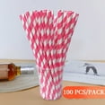 thumbnail image 3 of Hot Pink Paper Straws Disposable Biodegradable Drinking Straws 100 Count Eco Friendly Compostable Hot Pink Party Supplies, 3 of 7