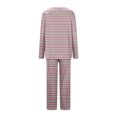 thumbnail image 5 of Timegard Pajamas Sets for Women 2 Piece Stripted Long Sleeve V Neck Ruched Top and Pants Fall Pjs Outfits, 5 of 5