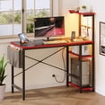 thumbnail image 2 of Bestier 44 inch LED Gaming Desk with Outlets Computer Desk with Storage Shelves Adults, 2 of 10