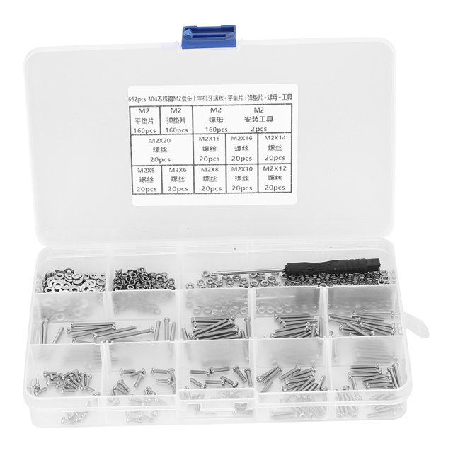 Cross Machine Screw, 662 Pcs/set Pan Head Screws, Simple To Use Wide Application For Hardware Parts Fasteners Supplies