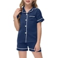 thumbnail image 1 of Toddler Boy Pajamas Set Solid Color Button Down Solid Tops T Shirt Set Classic Pajamas Set Pajamas Girls 2-3 Years Kids Clothes, 1 of 4