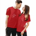 thumbnail image 1 of LUOGENLI T-shirts pour Femme pour Femmes T-Shirt pour Femme pour la Journée du Couple Imprimé Col Rond Manches Courtes T-Shirt T-shirts pour Femmes T-shirts Graphiques T-shirts Vintage Vêtements d'Été Rouge P, 1 of 1