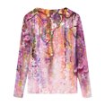 thumbnail image 4 of CEHVOM Femmes Dames Col Rond Hauts Amples T-Shirts Décontractés à Imprimé Blouse à Manches Longues Liquidation, 4 of 5