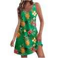thumbnail image 1 of Staron Robes d'Été pour Femmes en Liquidation à Moins de 10 $ Coupe Ample Col en V Boho Robe Soleil avec Poches Décontractée à Imprimé Floral Sans Manches Ligne A Fluide Robe de Plage TTG, 1 of 7