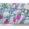 thumbnail image 3 of Soimoi Polyester Crepe Fabric Leaves & Pine Fruits Print Fabric by The Yard 52 Inch Wide, 3 of 3