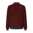 thumbnail image 4 of Liquidation d'Économies d'Été! Veste Bomber de Baseball Zippée à Poches Unie Décontractée pour Femmes, 4 of 5