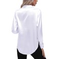 thumbnail image 4 of Innerwin Shirts Long Sleeve Ladies Tunic Tops Office Button Down Soft Blouse White M, 4 of 5