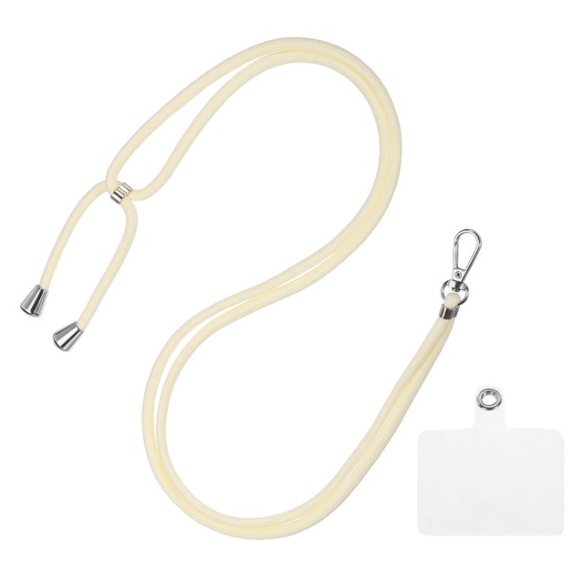 Unique Bargains Adjustable Neck Lanyard with Transparent Patch, Beige, 1 Count