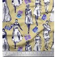 thumbnail image 1 of Soimoi Polyester Crepe Fabric Women & Camera Fashion Decor Fabric Printed Yard 52 Inch Wide, 1 of 3