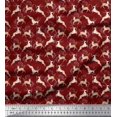 thumbnail image 1 of Soimoi Georgette Viscose Fabric Leaves & Reindeer Animal Print Fabric by the Yard 42 Inch Wide, 1 of 3