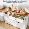 thumbnail image 4 of QinaQin Buffet de Style Ferme de 57 Pouces avec Espace de Rangement, Blanc, 4 Portes, 2 Tiroirs, Tablettes Ajustables, Armoire de Bar à Café, Unité de Rangement Multifonctionnelle Convenant au Salon et à la Salle à Manger, 4 of 9