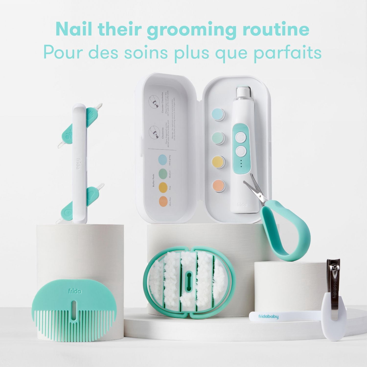 Frida Baby - Bébé, nourrisson, tout-petit - Cure-nez, ongles et oreilles 3 en 1 : nettoyant pour oreilles de bébé + nettoyant pour nez et outil pour ongles pour bébés + tout-petits, nettoyez en toute