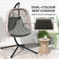 thumbnail image 4 of Outsunny Outdoor Swing Cushion, Tufted Patio Cushion Replacement, Grey, 4 of 10