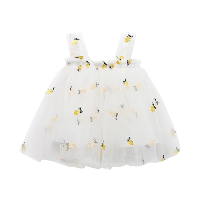 Birdeem Robe d'Été Adorable pour Bébé Filles Robe Douce Sans Manches à Bretelles Imprimé Fleurs Dentelle Robe d'Été