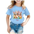 thumbnail image 4 of Chandails pour Garçons, Manches Courtes, Tenue de Pâques, Mignon Lapin Imprimé, Hauts d'Été à Col Rond, T-Shirts Basiques, T-Shirts pour Filles 8-10 Ans, 4 of 4