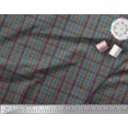 thumbnail image 2 of Soimoi Brown polyester Crepe Fabric Check Check Fabric Prints By Yard 52 Inch Wide, 2 of 4