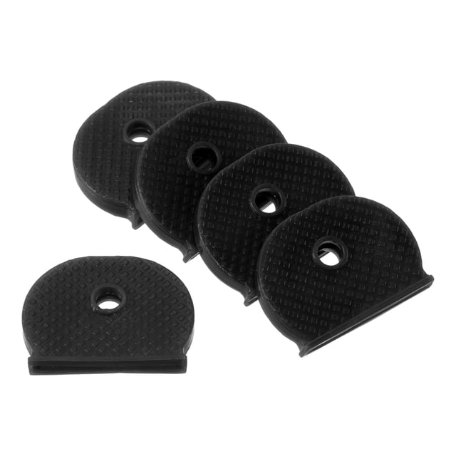 Unique Bargains Key Cap Cover Semicircle Key Identifier Tags for Identifying Keys Coding, Black 20 Pack
