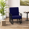 thumbnail image 4 of Costway 2 PCS Patio Rocking Chair with Cushion Heavy-Duty Metal Frame Smooth Glider Outdoor Navy, 4 of 9