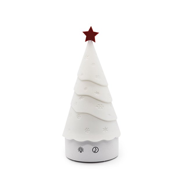 Christmas Tree Night Lamp 1200mAh USB Rechargeable with Colorful Lighting Music Touch Sensor Decoration Ambient Light for Christmas Home Party Bedroom