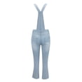 thumbnail image 4 of NECHOLOGY Women's High Waist Ripped Washed Denim Overalls [Overalls], Light Blue, 1, Size S, 4 of 5