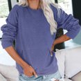 thumbnail image 3 of RKSTN Chandails en Molleton pour Femmes Mode Automne 2023 Couleur Dégradée Manches Longues Chandail en Molleton Grande Taille Ample Col Rond Doux Chandail Tops, 3 of 5