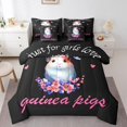 thumbnail image 1 of YST Cute Guinea Pig 7-Piece Cartoon Hamster Mouse Comforter Set, Queen – Floral Butterfly Black, 1 of 4