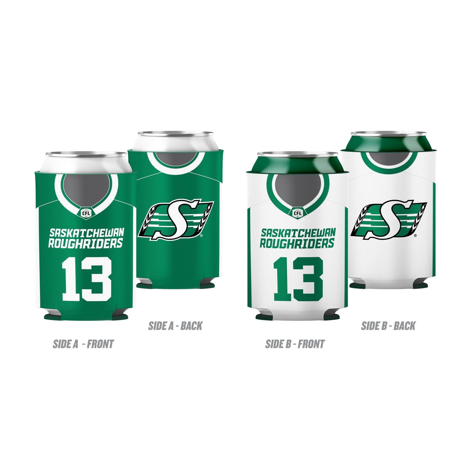 The Sports Vault Saskatchewan Roughriders Neoprene Reversible Can Cooler