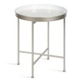 thumbnail image 1 of Kate and Laurel Celia Table d'Appoint Ronde Charmant, 18.25 x 18.25 x 22, Blanc et Argent, Table d'Accent Moderne Minimaliste pour Rangement et Présentation, 1 of 8