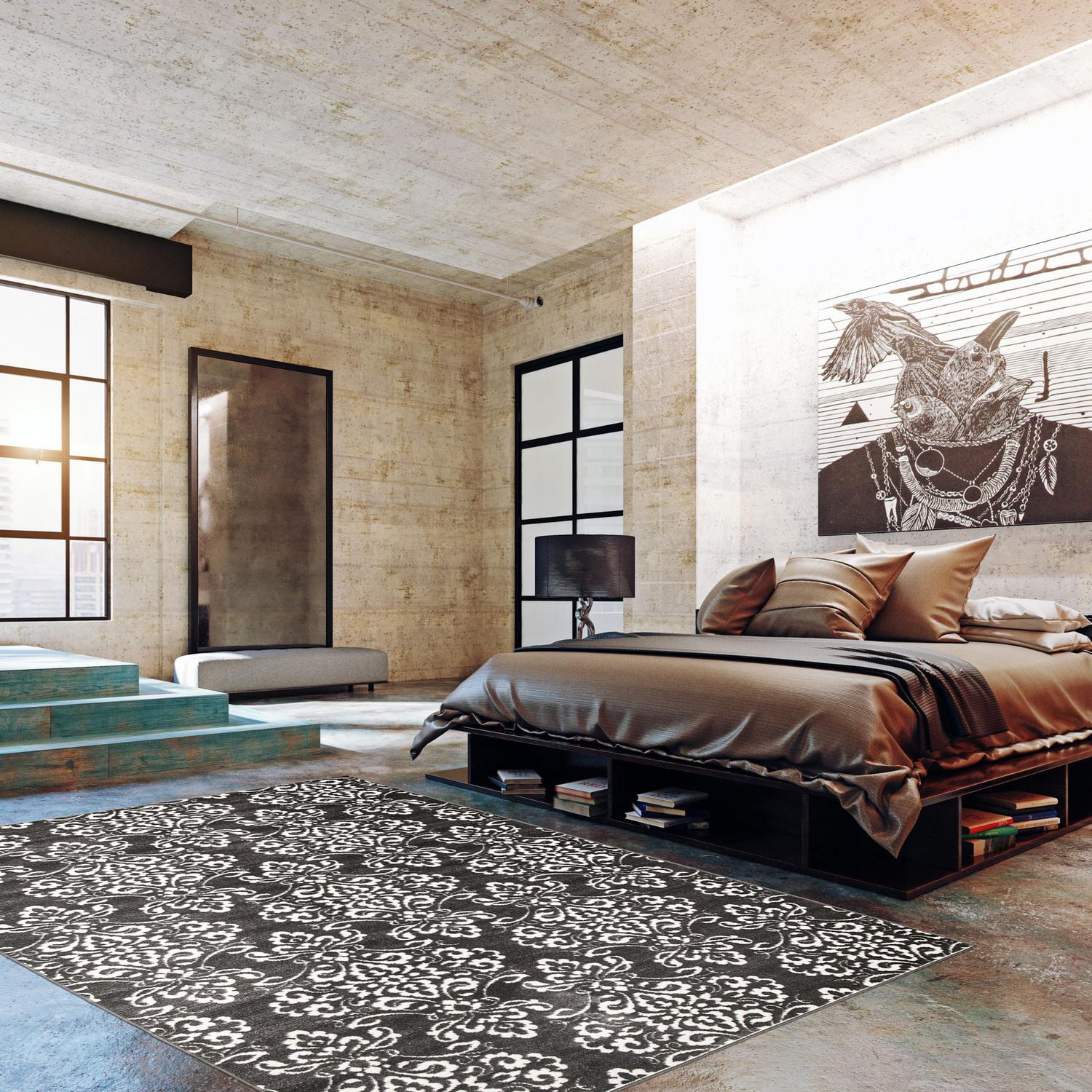 Tapis ECARPET Moderne pour Salle à Manger, Salon, Chambre Patty Gris