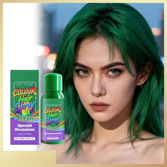 Tarmeek Green Temporary Hair Dyeing Spray Convenient Spray Bluetooth 5.3 Advanced Portable Green Temporary Hair Dyeing Great for Spring and Daily Life Gift for Women