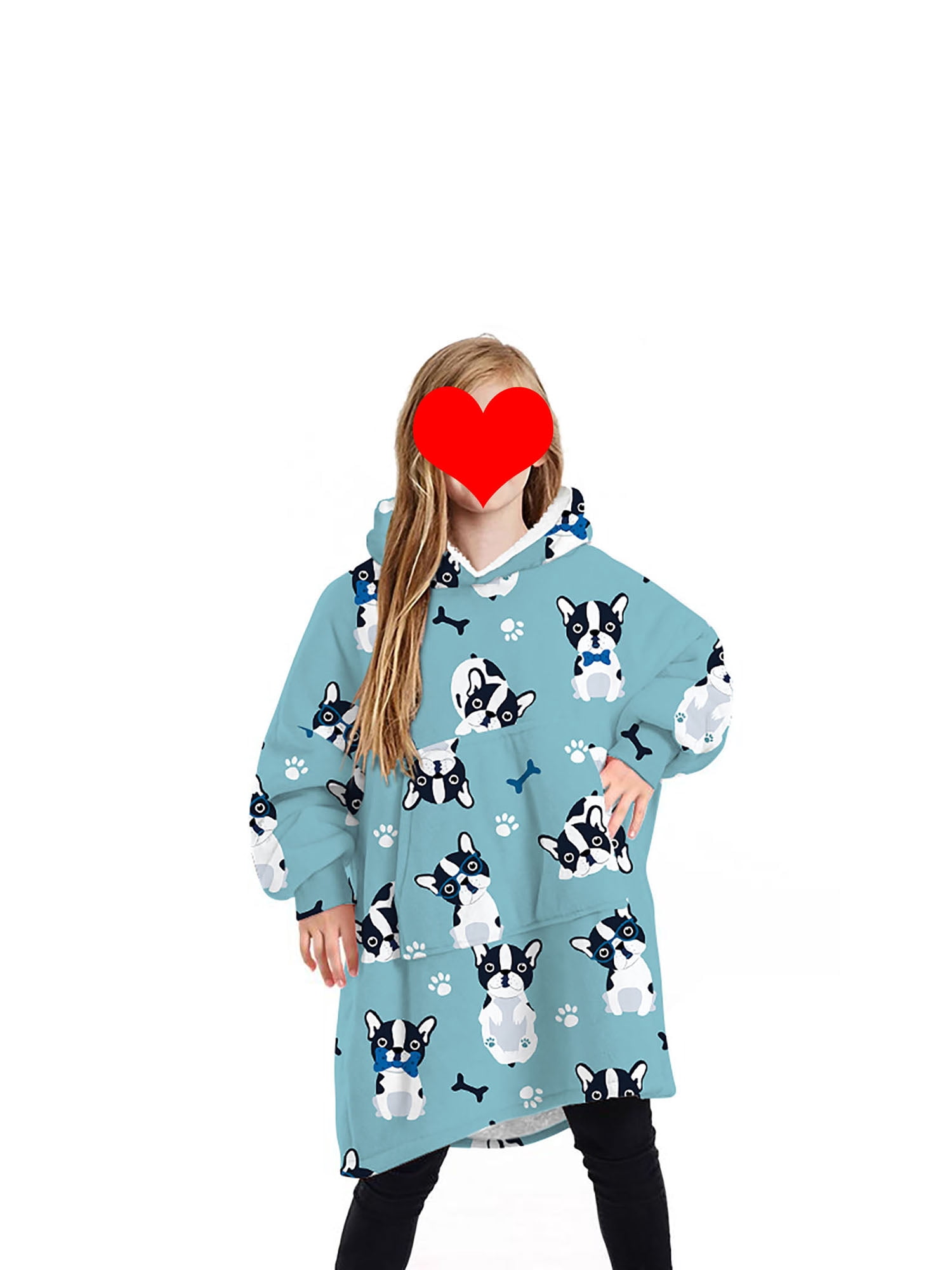 Fortune Matching Family Wearable Blanket Oversized Hoodies Pullover Christmas Pajama