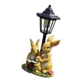 thumbnail image 4 of jinwen Garden Statue Solar Post Lamp Lawn Ornament for Spring Summer Decor Lifelike Rabbit, 4 of 9