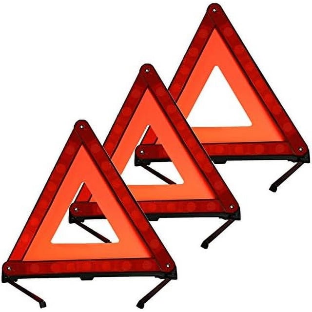 Triangle Réfléchissant d'Avertissement Triangle d'Urgence Kits de Triangle de Sécurité Routière (Ensemble de 3) Ensemble de 3