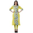 thumbnail image 2 of Moomaya Kurtis Droits Imprimés pour Femmes, Col en V, Manches Retroussables, Kurta Tunique, 2 of 6