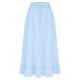 thumbnail image 4 of Bovxnpu Plus Size Skirts For Women, Womens Summer Midi Skirts Ruffle Flowy A-Line Long Skirt with Pockets, Womens Elastic Waist Drawstring Pleated Mid Skirt XXL, 4 of 5