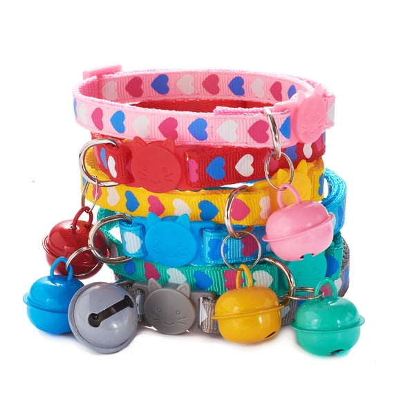 Neinkie Pet Collar with Bell Adjustable Nylon Pet Collar for Girl Male Cats Suitable for Cats and Puppies Collar