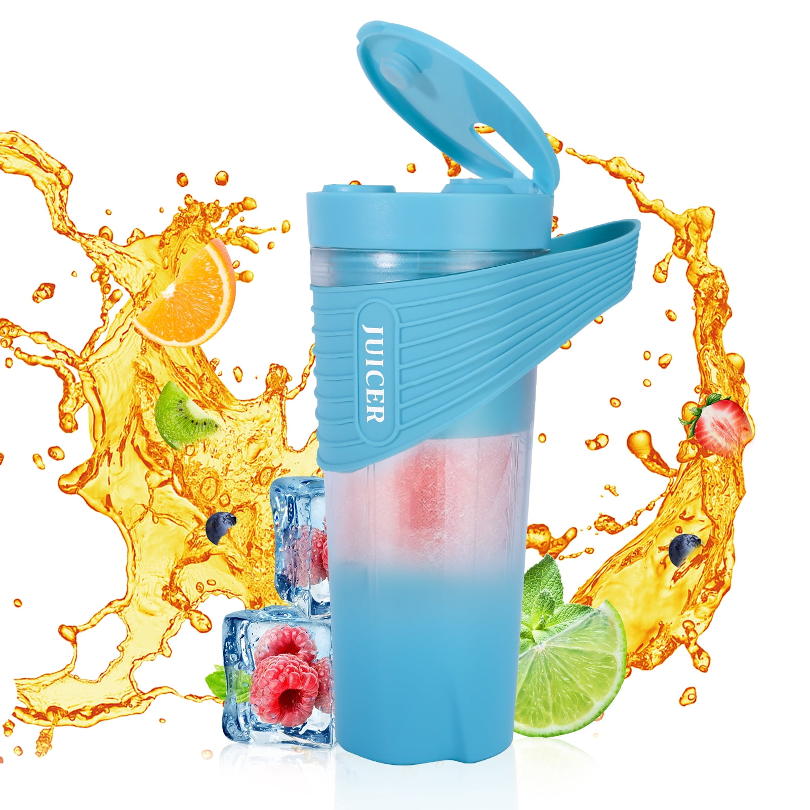 Portable Blender for Shakes and Smoothies 4000mAh Type-C Rechargeable 460ml Personal Blender with 6 Sharp