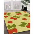 thumbnail image 3 of Ahgly Company Tapis Rond Lavable en Machine Intérieur Transitionnel Jaune Audacieux, 3 Pieds Rond, 3 of 7
