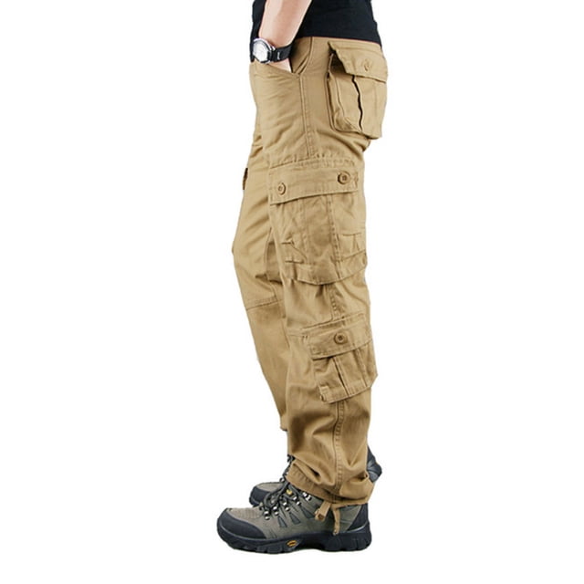 OmicGot Pantalon Décontracté pour Homme à Multiples Poches Pantalon en Coton Homme Grande Taille Pantalon Cargo Homme Plein Air Randonnée Randonnée Joggers Pantalon Cargo 29-44
